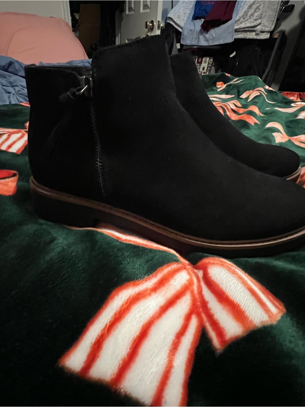 Esprit Black Suede Chelsea Ankle Boots
